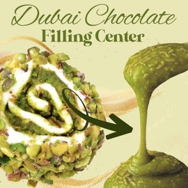 Turkish Delight with Dubai Chocolate Filling – 17.6 oz Turkish Lokum with Pistachio Coating and Creamy Chocolate Center – Gift-Ready Dessert Box for Holidays, Mother’s Day & Special Occasions