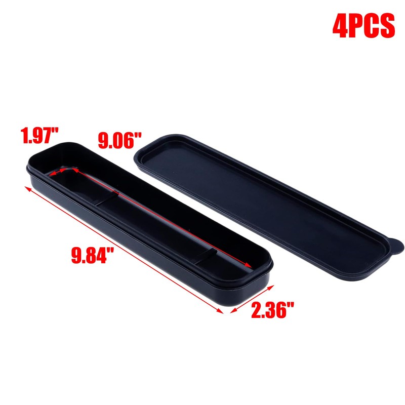 MY MIRONEY 4PCS Portable Travel Tableware Box Black Flatware Storage