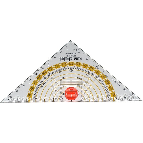 Kum 209.12.01 16cm PMMA Crystal Clear Acrylic Compass Triangle