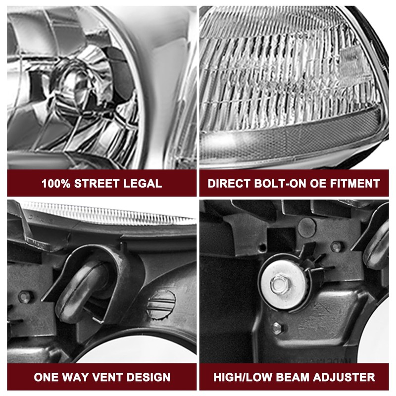 JSBOYAT Headlight Assembly Replacement for Honda Civic 1996 1997 1998