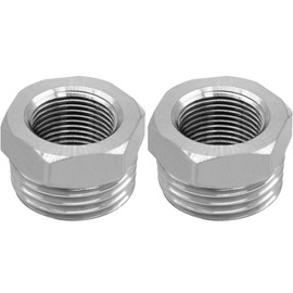 Beduan Stainless Water Line Adapter 3/8 Female to 1/2 NPT Male Reducer Hose Pipe Adapter Compression Fitting for Kitchen Bathroom Faucet Supply Hose, Stop Valve Adapter, Pipe Connector (Pack of 2)