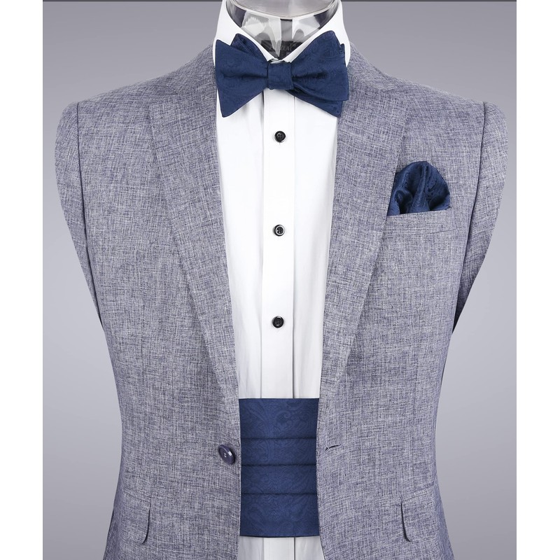 Alizeal Mens Classic Paisley Self-tied Adjustable Bow Tie, Cummerbund and