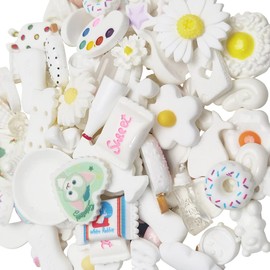 Chenkou Craft 50 x White Resin Flat Back Buttons for Crafts