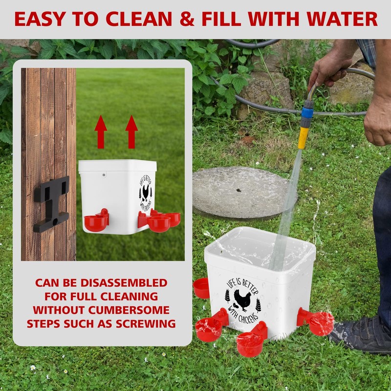 ‎Tgeyd Chicken Feeder and Chicken Waterer Set - Hanging Automatic
