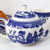 Blue Willow Tea Pot 1L Ceramic Kitchen Serving Traditional English