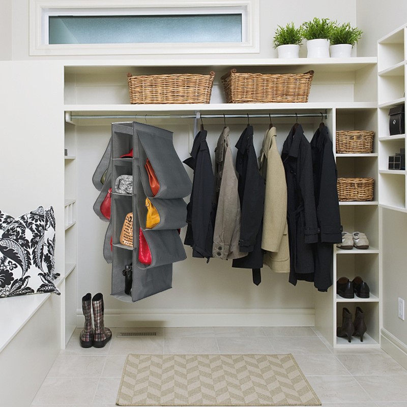 Hanging Purse Handbag Organizer Wardrobe Closet Dust Proof Shelf Rack