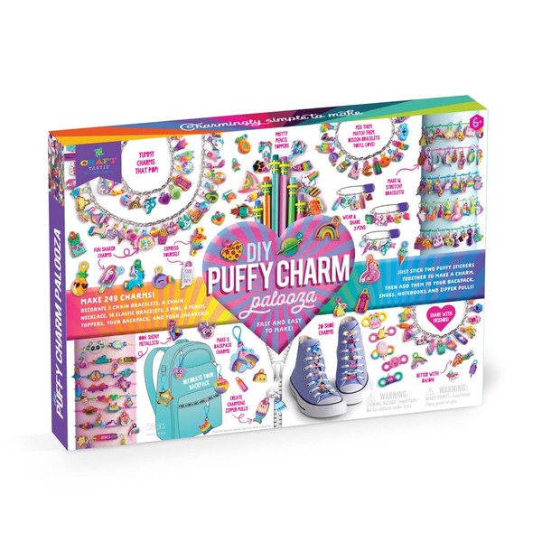 Craft-tastic — Puffy Charm Palooza — DIY Jewelry Craft Kit — Create Personalized Charms Using Easy to Make Puffy Charms — for Kids Ages 6 and Up