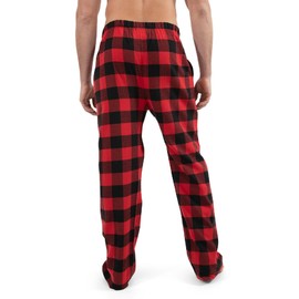 Bottoms Out Men's Flannel Pajama Pants, Comfortable Woven Sleepwear Bottoms, Soft Flannel Sleep Pant, Lounge Pant For Men, Red Buffalo, Small, Men