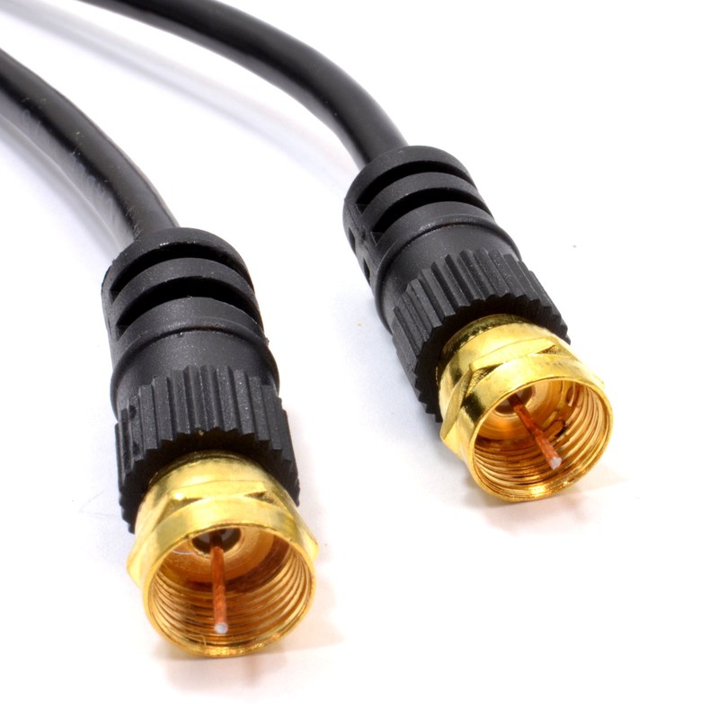 kenable Satellite F Connector Plug to Plug RG59 Cable Black