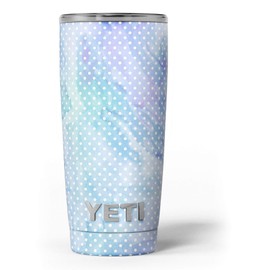 Design Skinz Micro Polka Dots Over Blue Watercolor Surface - Skin Decal Vinyl Wrap Kit Compatible with The Yeti Rambler Cooler Tumbler Cups