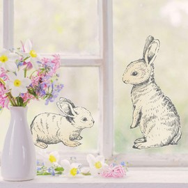 Stickerscape Easter Window Stickers (Bunnies - Option 1) | Easter Window Decal, Spring Window Decor, Spring Window Stickers | Easy to Apply, Cleanly Removable and Repositionable