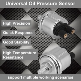 Oil Pressure Sensor Engine, 1/8NPT Oil Pressure Sensor, 0 to 10 Bars 0.5W Oil Pressure Switch Sensor, Aluminium Alloy Oil Pressure Sensor Gauge Sender for Generator