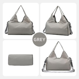 CCAIPU Yoga Mat Bag, Waterproof Gym Bag with Shoes Compartment and Wet Pocket for Yoga Mats & Yoga Accessories Large Capacity Tote for Women (Grey)