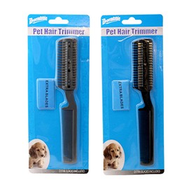 2-Pack Manual Pet Hair Trimmer for Dogs & Cats - Quiet Razor with Extra Blades, Comb Attachment - Comfortable Grip, Safe for All Coat Types