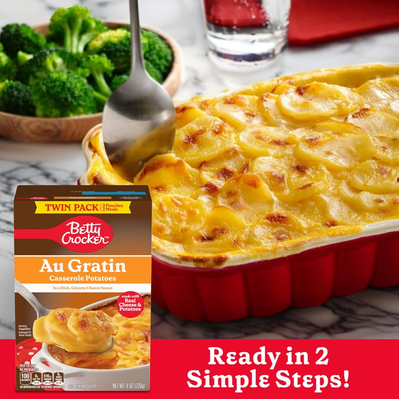 Betty Crocker Au Gratin Casserole Potatoes, Made with Real Cheese,