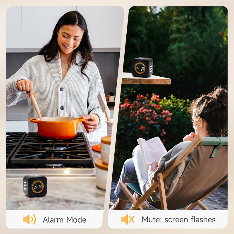 Exlliy Rotating Productivity Timer 5, 25, 10, 50 Minutes Preset,