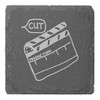 4 x 'Directors Clapper Board' 10cm Square Slate Coasters (CR00171393)