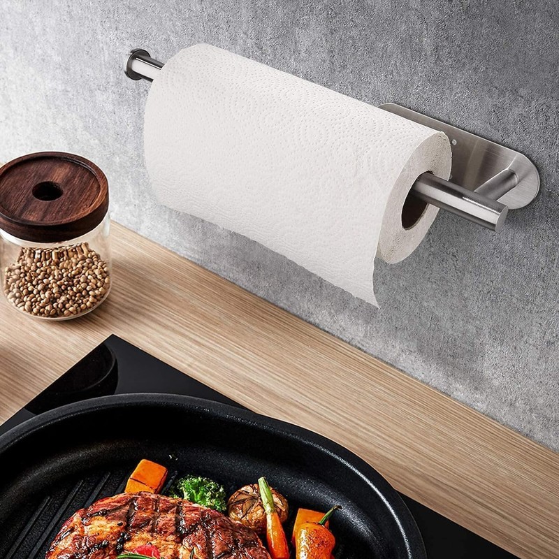 Porta Rollos de Cocina de Acero Inoxidable 304 Sin Perforar
