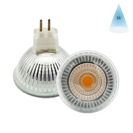 SKYEVER Glass LED MR16 Spot Lamp Light Cup Bulb COB 5 Watts 500lm, AC 110V-130V, for GU5.3 Spotlight, Recessed Downlight & Track Light, Warm White 3000K (4 Pack)