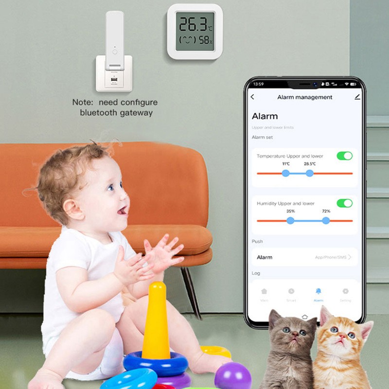 Temperature Humidity Sensor WiFi Intelligent Digital Thermometer Indoor LCD Hygrometer