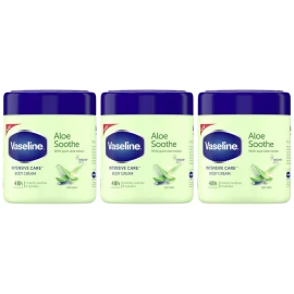 Vaseline Aloe Soothe Moisturizing Body Cream, 13.5oz (400ml) (Pack of 3)