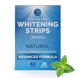 Pop On Teeth Whitening Strips – 42 Strips, 21-Day Treatment, Non-Slip, Dry Strips, Enamel-Safe, Mint Flavor, Helps Remove Stains from Coffee, Wine & Smoking, Brighter Smiles, Hydrogen Peroxide Free