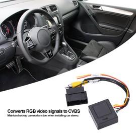 Reversing Camera, Reversing Camera, Number Plate, Qiilu 12 V 5 W RGB to AV Converter Decoder Box Adapter Backup Camera Parts Replacement for