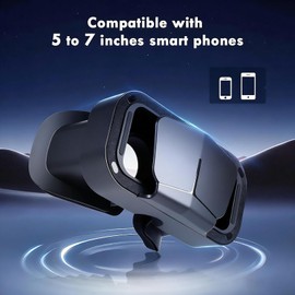 Visore VR 3D per Smartphone con Telecomando, Lenti HD Anti Luce Blu, Compatibile con Phone iOS e Android 4.7–7", Visore Realtà Virtuale Ideale per Giochi e Film
