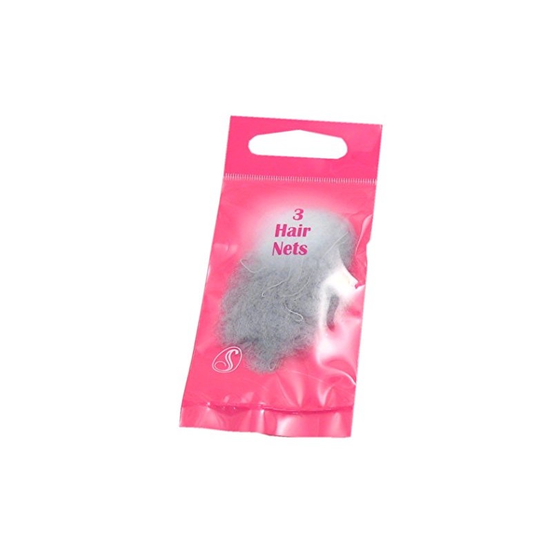 Serenade - 3 Fine Mesh Elasticated Hair Nets (Grey)