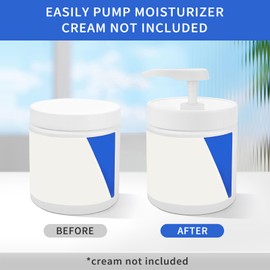 Pump Lid for CeraVe Moisturizing Cream 19oz (2Pcs) Universal Pump for 3.3inch Diameter Mouth, Cream Pump Dispenser Fits for CeraVe 16oz Jars When Cut Tube Short