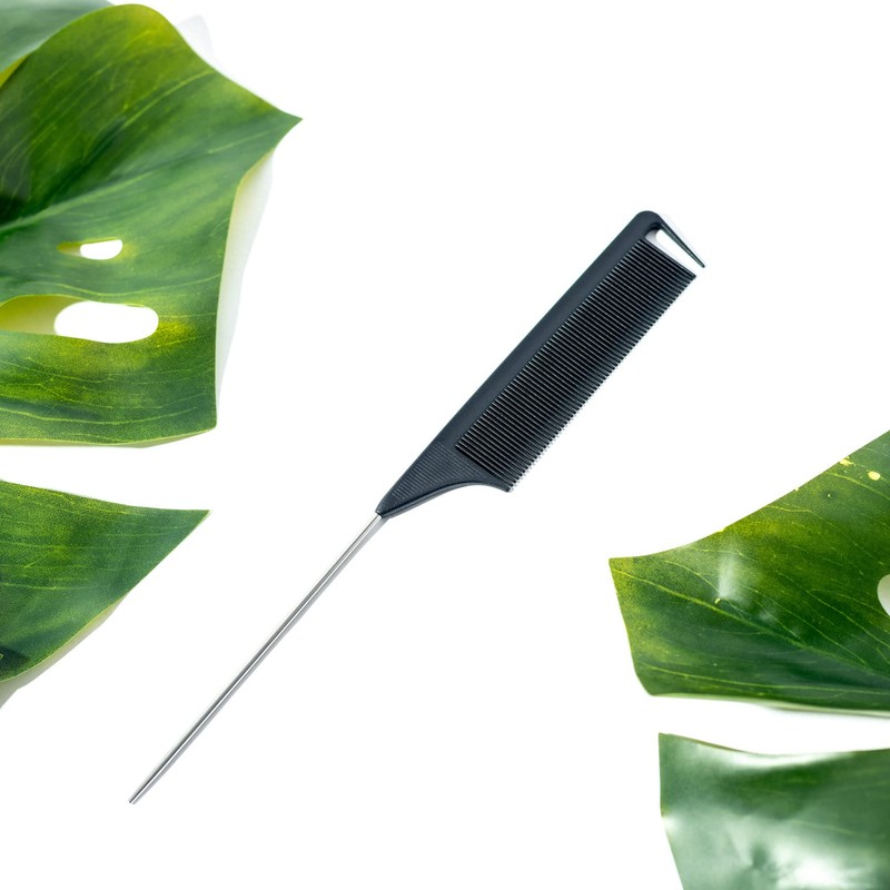 Dosso Beauty Carbon Fiber Rat Tail Comb, Plastic, Carbon Fiber,