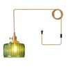 S-Cevada Vintage Plug-in Pendant Lighting Fixture with ON/Off Switch,Striped Glass