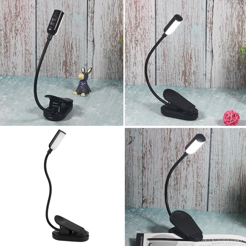 4LEDs USB Rechargeable Light Dimmable 360 Degree Flexible Clip on