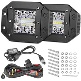 RGBW Flush Mount LED Lights, OFFROADTOWN 5inch 60W RGBW LED Driving Work Flush Fog Off Road Lights for Truck Pickup UTV ATV SUV Boat 4x4 Car