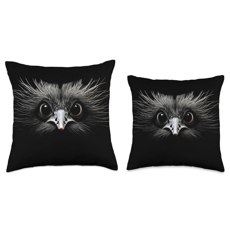 Ostrich Eyes Throw Pillow