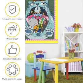 6 Rolls 10M Display Border Trims for School Classroom Decorations, 6 Colors Bulletin Board Borders Trims Waterproof Wavy Bulletin Board Stickers for Bulletin Board Blackboard Chalkboard Decoration