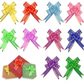 100 Pcs Pull Bows for Gift Wrapping Bow Mini Pull Bows 10 Colors Small Pull Bows Ribbon Pull String Bows 33*1.65cm Decorative Bows Present Pull Bow Knot for Festival Basket Wedding Birthday Party Home