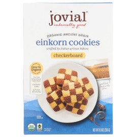 Jovial Organic Einkorn Checkerboard Cookies - Organic Cookies, High Protein, Fair Trade Certified, All Natural Ingredients, Low Carb, Low Sugar, Palm Done Right - 8.8 Oz