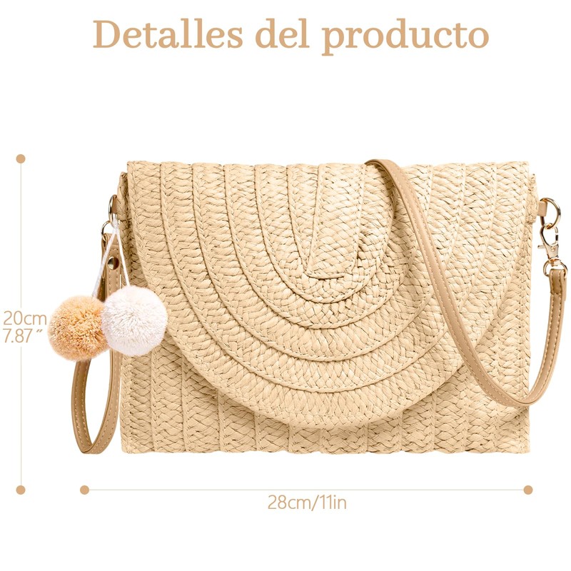 IUJWDA Bolsa de Playa para Mujer,Bandoleras tejidas para mujer,Tejidas Crossbody