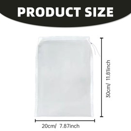 Pack of 4 Nut Milk Bags, Organic Washable Filter Bags, Cheese Sieve Mesh Bags, Straining Cloth Reusable for Fine Manufacture Gourmet Cheese, Milk, Brew Tofu, Yogurt etc., Filter Muslin Nut Milk Bag,
