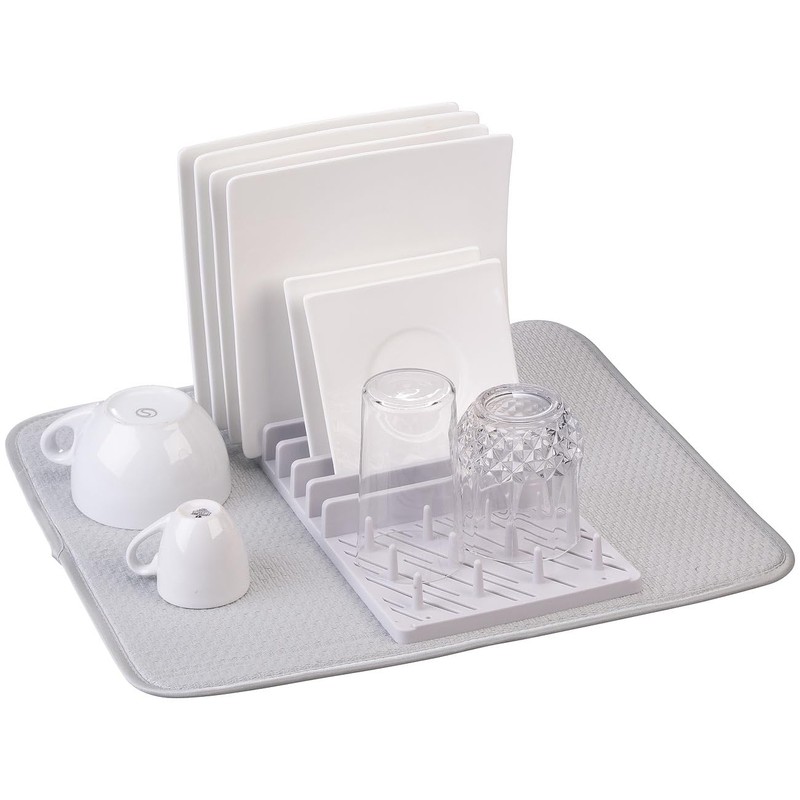 Rosenstein & Söhne Dish Drainer with 2 Draining Mats, 1