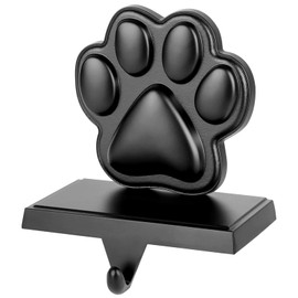 Adecortalk Black Dog Paw Christmas Stocking Holder, Pet Paw Stocking Holder Reliable Christmas Stocking Hanger for Xmas Fireplace Mantel Table Decorations
