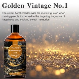 PHATOIL Golden Vintage No.1 Fragrance Oils for Diffuser, 3.38FL.OZ Diffuser Oils for Home, Perfect for Aromatherapy, Humidifiers, Yoga, DIY Candle and Soap Making - 100ml