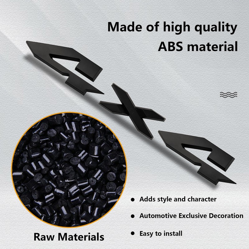 Zhizhong 4x4 Letter Emblem, Matte Black Rear Tailgate Badge Fit