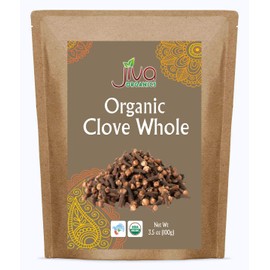 Jiva Organic Cloves Whole 3.5 Ounce Bag - Non-GMO, Non Irradiated - Dried Clove Buds - Great for Foods, Tea, Pomander Balls, and even Potpourri