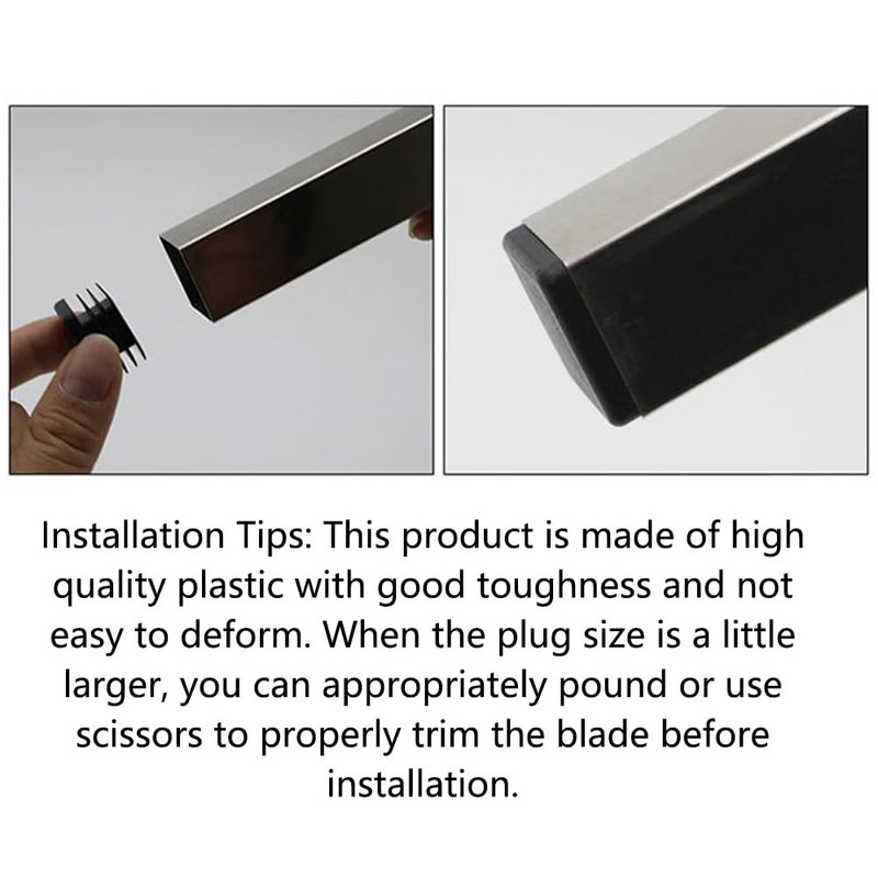 30Pcs Square Plastic Plug, 40mm x 40mm Square Tube Inner