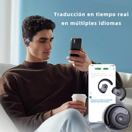 BTOOTB Traductor de Idiomas en Tiempo Real, Audifonos Traductores de Idiomas, Equipado con Aplicación AI, Compatible con 144 Idiomas, Dispositivo Traductor Portátil, Sonido Estéreo de Alta Fidelidad