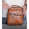 Hjkiopc Men's Shoulder Bag PU Leather Messenger Bag Pack Business