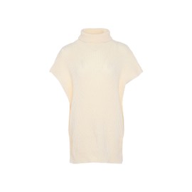 Blonda Women's Sleeveless Knitted Turtleneck Sweater Vest Wool White Size M/L Pullover