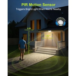 Philosun Solar Lights Outdoor Motion Sensor 3 Modes, IP67 Waterproof Solar Security Light Outdoor with 270°Wide Angle for Fence Front Door Yard Pathway, 2 Pack Cool White